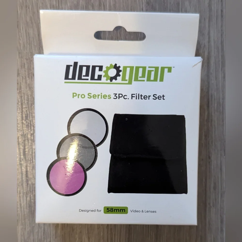 Deco Gear Pro Series 3Pc. Filter Set 58mm Video & Lenses Brand New!